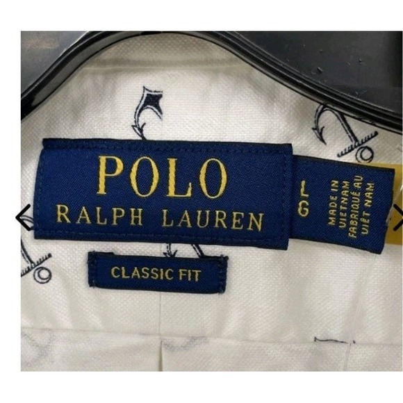 NWT Polo Ralph Lauren Anchor Print Button Down Shirt Men L Classic Fit Cotton - Picture 3 of 5